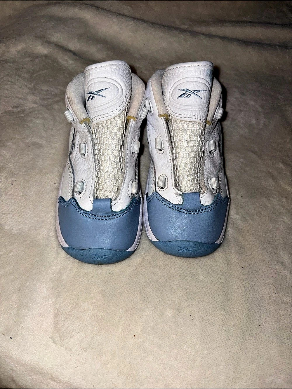 Reebok Question Mid Kids Sneakers Blue & White Size 8K